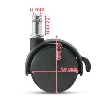 Set 5 roți cu frână pentru scaune de birou