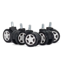 Set 5 roti gumate pentru scaune gaming - Alb Set 5 roti gumate pentru scaune gaming - Alb