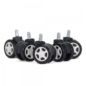 Set of 5 rubber wheels for gaming chairs - White Set of 5 rubber wheels for gaming chairs - White