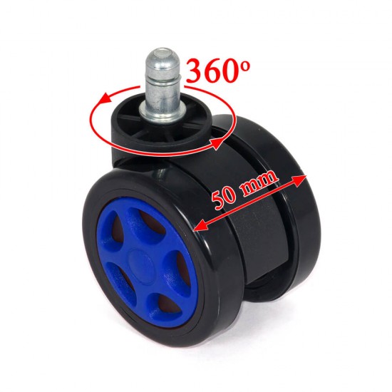 Set 5 roti gumate pentru scaune gaming - Albastru Set 5 roti gumate pentru scaune gaming - Albastru
