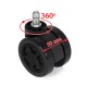 Set of 5 rubber wheels for gaming chairs - Black Set of 5 rubber wheels for gaming chairs - Black