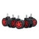 Set of 5 rubber wheels for gaming chairs - Red