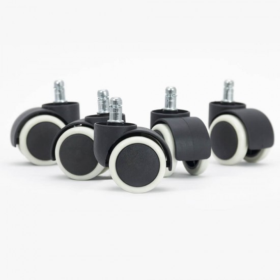 Set of 5 rubber rollers for office chairs