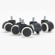 Set of 5 rubber rollers for office chairs