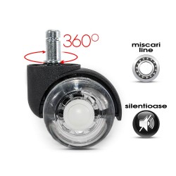 Role duble silicon transparente pentru scaun de birou