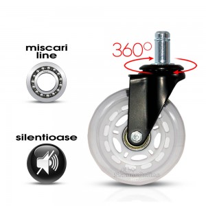 Silicone rollers for office chair - White Silicone rollers for office chair - White