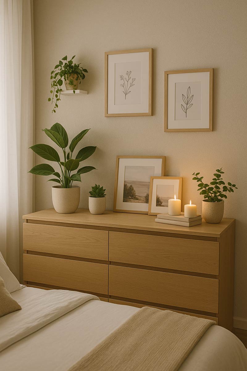 Tablouri, plante, perne decorative Accesorii pentru un dormitor personalizat