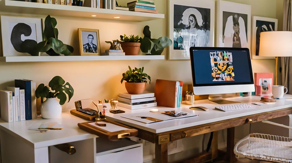 Amenajarea biroului cu obiecte personale