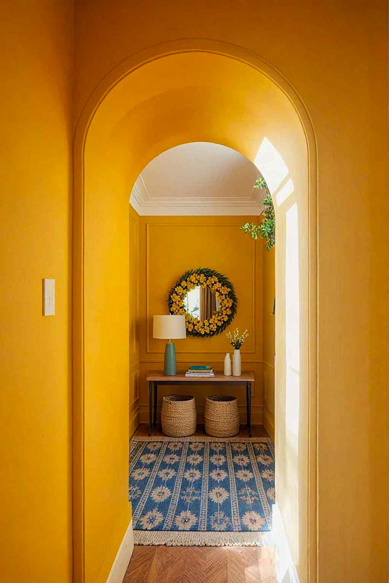 Amenajarea holului in culori indraznete