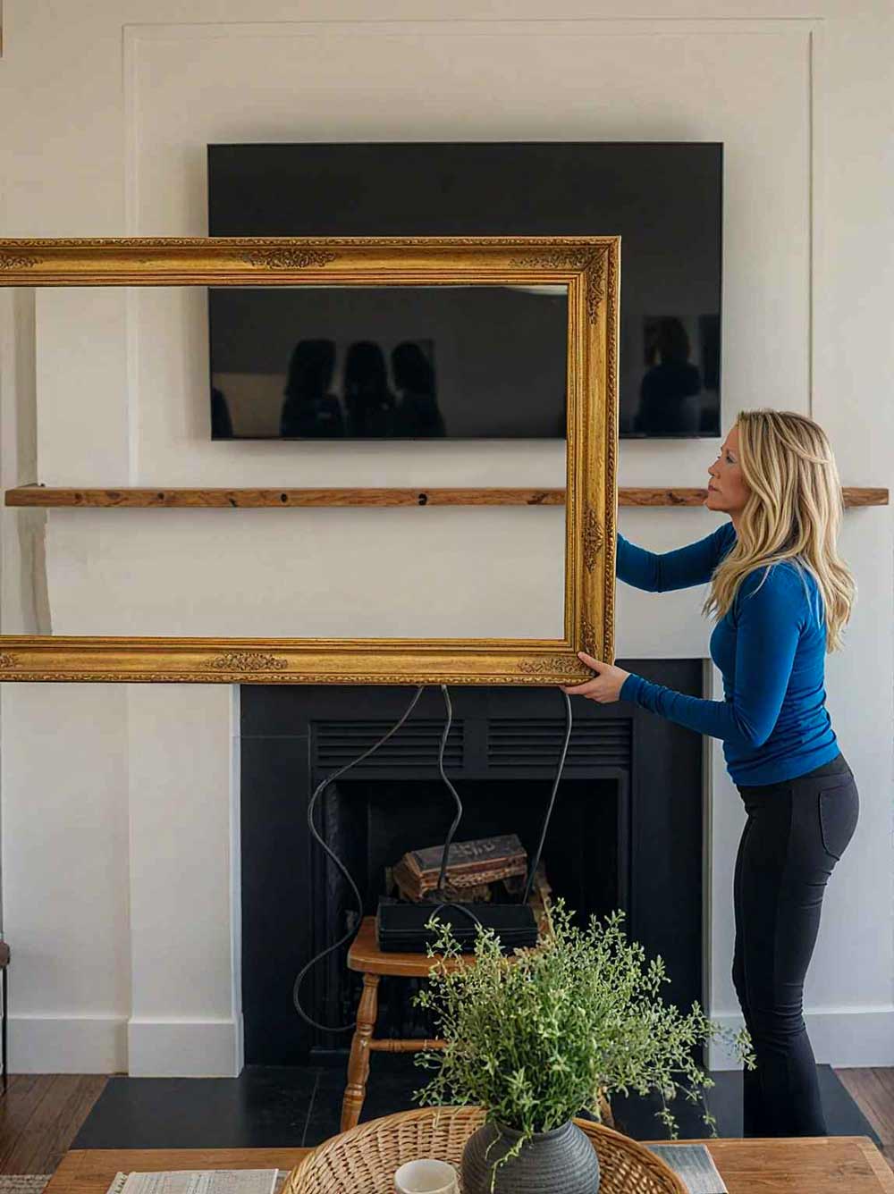 Rama de tablou in jurul televizorului