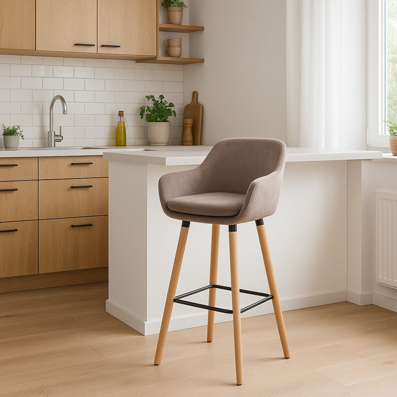 Scaun de bar cu picioare din lemn ABS 1271