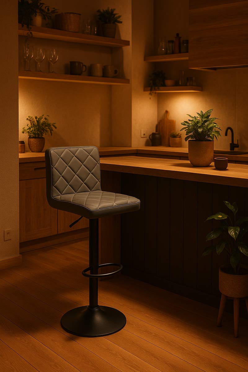 Scaun de bar din piele ecologica ABS 147