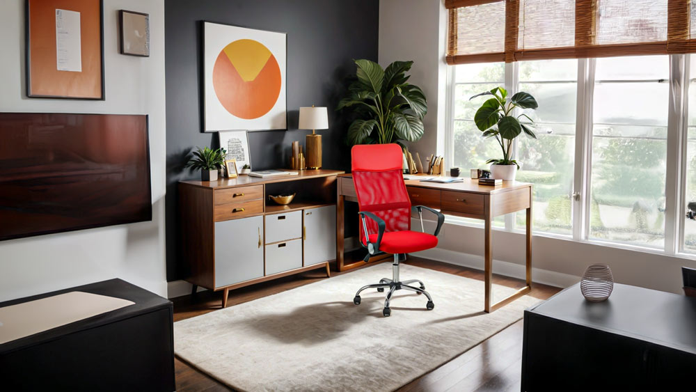 Scaun de birou OFF 907 rosu