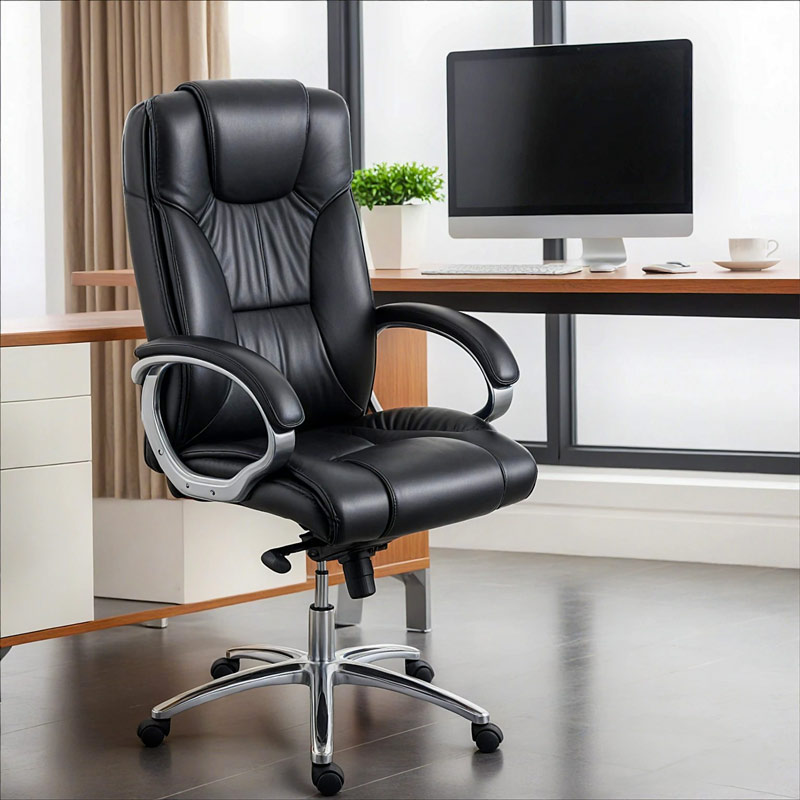 Scaun de birou din piele naturala OFF 5860