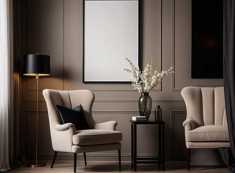 Culoarea gri taupe in designul interior
