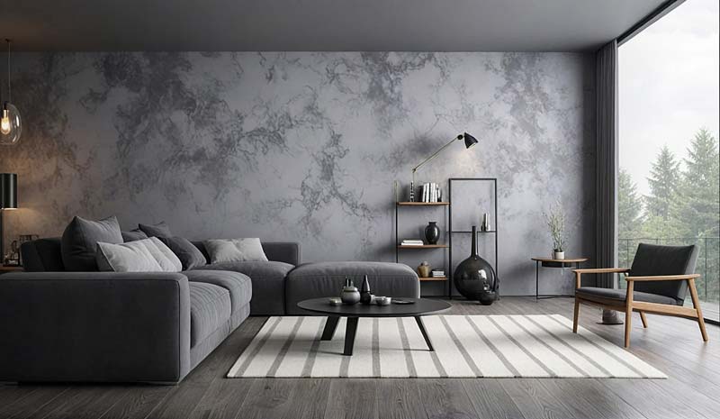 Culoarea gri fumuriu in design interior
