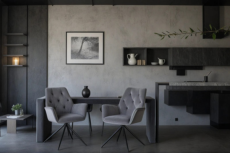Scaune de living gri BUC 0224