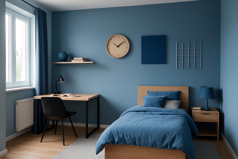 Camera tineret albastra