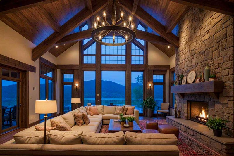 Amenajare living rustic