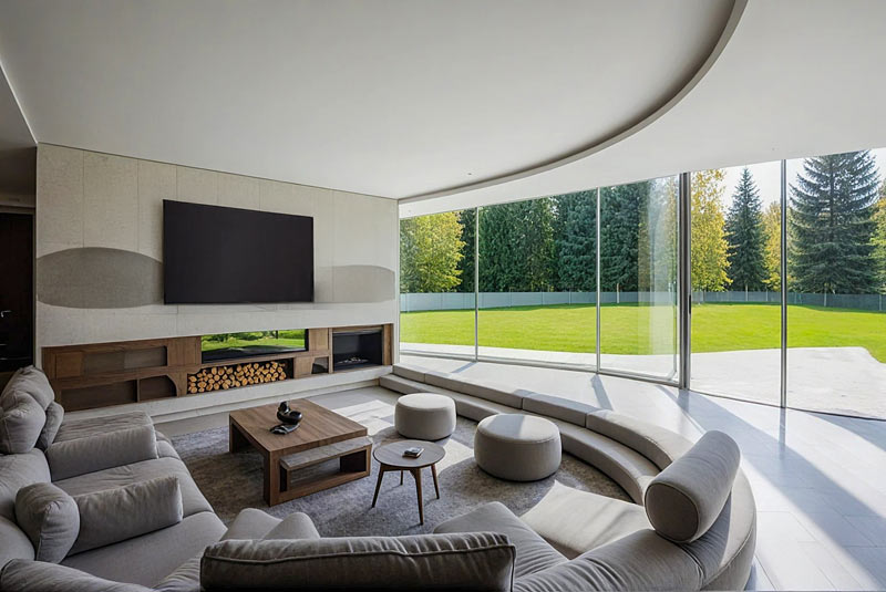 Amenajare living modern foarte mare