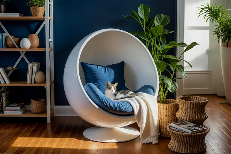 Egg chair pentru amenajarea unui living modern