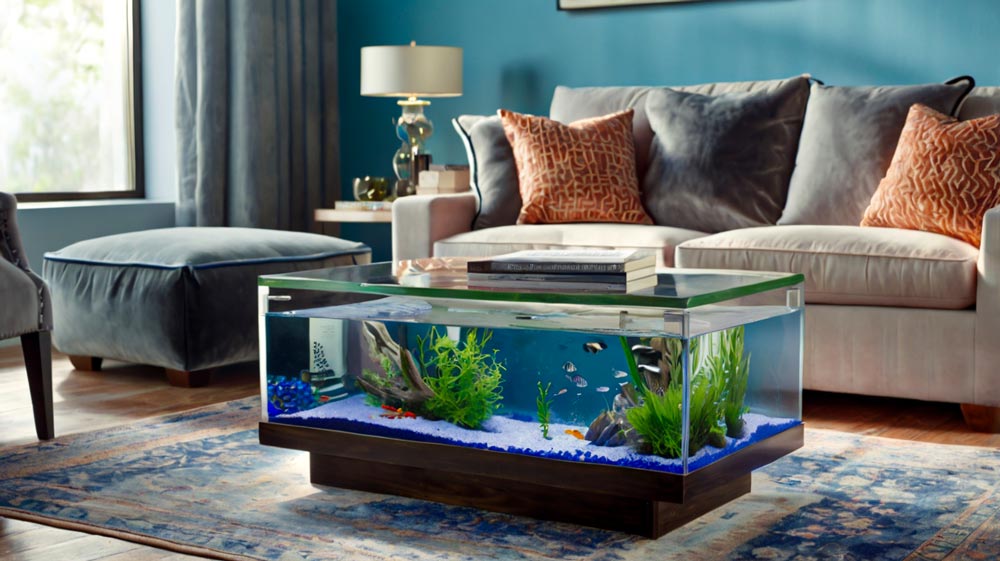 Masuta de cafea ca acvariu