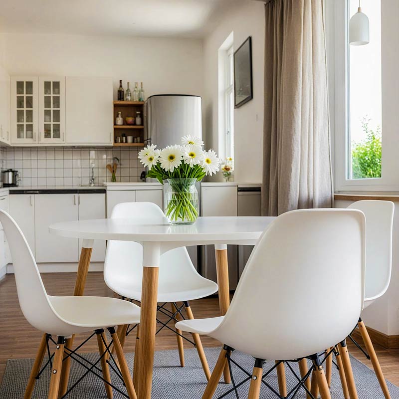 Scaune pentru living cu cadru de lemn