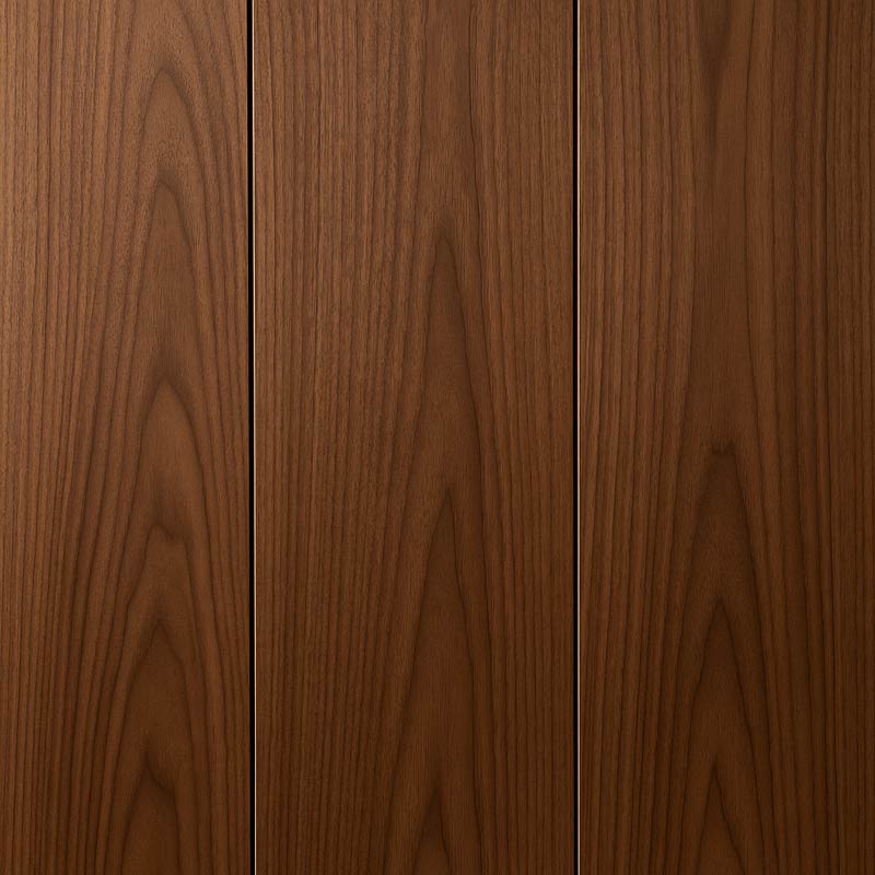 Fatade minimaliste din furnir de nuc cu fibra verticala