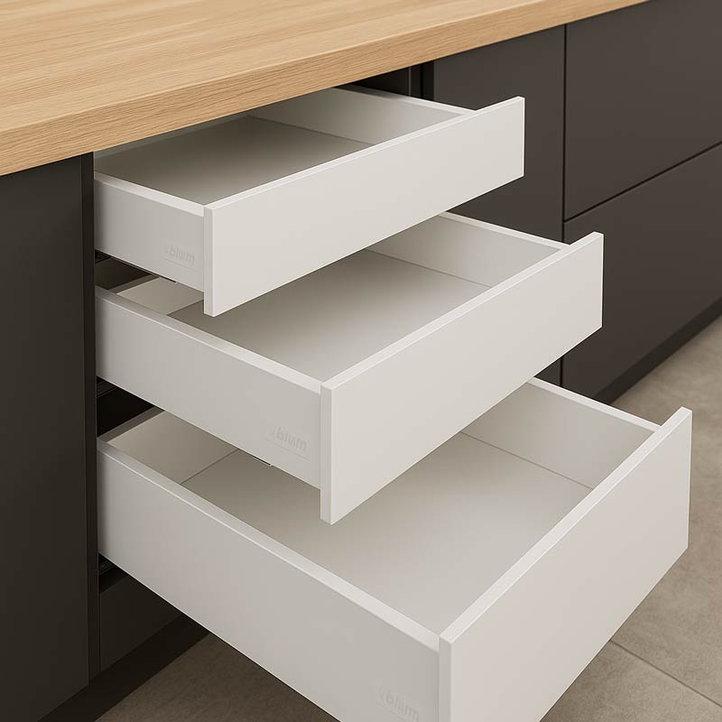 Sertare premium Blum cu sistem push-to-open