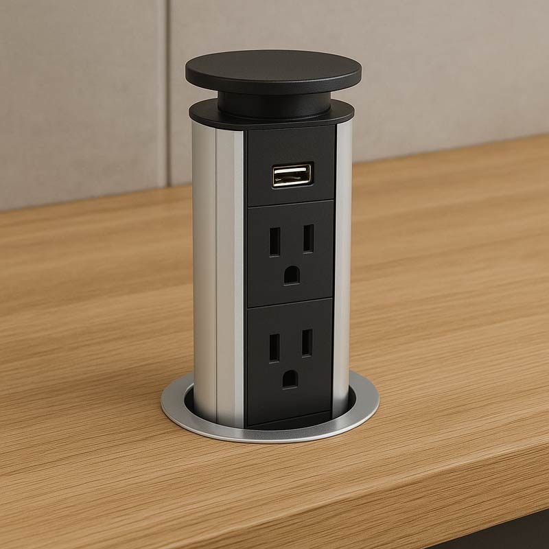 Priza USB retractabila in blat de bucatarie